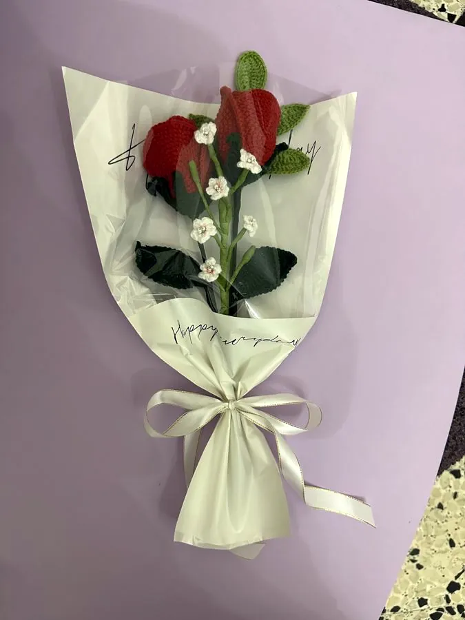 A second crocheted bouquet